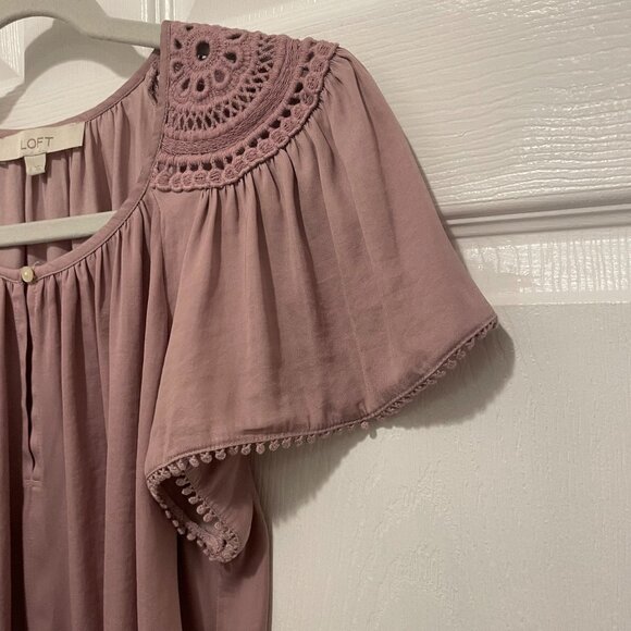 Loft Plum Flutter Sleeve Blouse- 25% Off Two or More Items - Picture 4 of 5